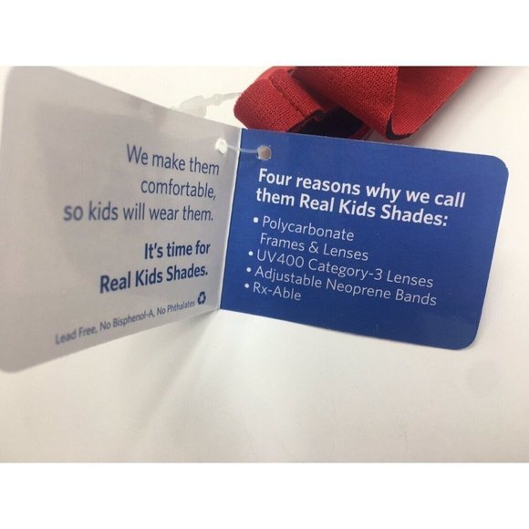 Real Kids Shades Red Baby Sunglasses UVA/UVB Protection, Size 0-24 Months - Picture 6 of 8
